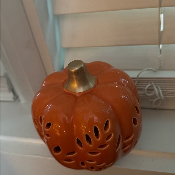 Ceramic Pumpkin- Orange and Gold - Picture 2 of 4